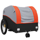 vidaXL fekete-narancssárga vas kerékpár-utánfutó 30 kg
