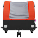vidaXL fekete-narancssárga vas kerékpár-utánfutó 30 kg