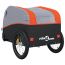 vidaXL fekete-narancssárga vas kerékpár-utánfutó 30 kg