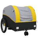 vidaXL fekete-sárga vas kerékpár-utánfutó 30 kg