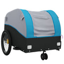 vidaXL fekete-kék vas kerékpár-utánfutó 30 kg