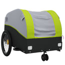 vidaXL fekete-zöld vas kerékpár-utánfutó 30 kg