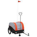 vidaXL fekete-narancssárga vas kerékpár-utánfutó 45 kg