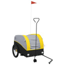 vidaXL fekete-sárga vas kerékpár-utánfutó 45 kg