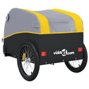vidaXL fekete-sárga vas kerékpár-utánfutó 45 kg