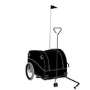vidaXL fekete-zöld vas kerékpár-utánfutó 45 kg