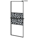 vidaXL fekete ESG üveg és alumínium zuhanyfal polccal 80 x 195 cm