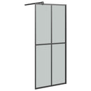 vidaXL fekete ESG üveg és alumínium zuhanyfal polccal 80 x 195 cm