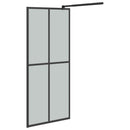 vidaXL fekete ESG üveg és alumínium zuhanyfal polccal 80 x 195 cm