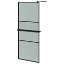 vidaXL fekete ESG üveg és alumínium zuhanyfal polccal 80 x 195 cm