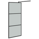 vidaXL fekete ESG üveg és alumínium zuhanyfal polccal 80 x 195 cm