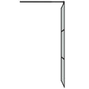 vidaXL fekete ESG üveg és alumínium zuhanyfal polccal 80 x 195 cm