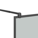 vidaXL fekete ESG üveg és alumínium zuhanyfal polccal 80 x 195 cm