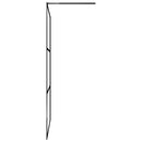 vidaXL fekete ESG üveg és alumínium zuhanyfal polccal 90 x 195 cm