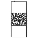 vidaXL fekete ESG üveg és alumínium zuhanyfal polccal 90 x 195 cm