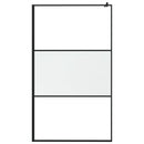 vidaXL fekete ESG üveg és alumínium zuhanyfal polccal 115x195 cm