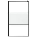 vidaXL fekete ESG üveg és alumínium zuhanyfal polccal 115x195 cm