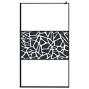 vidaXL fekete ESG üveg és alumínium zuhanyfal polccal 115x195 cm