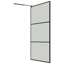 vidaXL fekete ESG üveg és alumínium zuhanyfal polccal 115x195 cm
