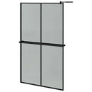 vidaXL fekete ESG üveg és alumínium zuhanyfal polccal 118 x 190 cm
