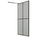 vidaXL fekete ESG üveg és alumínium zuhanyfal polccal 118 x 190 cm