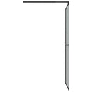 vidaXL fekete ESG üveg és alumínium zuhanyfal polccal 118 x 190 cm