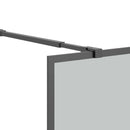 vidaXL fekete ESG üveg és alumínium zuhanyfal polccal 118 x 190 cm