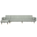 vidaXL világosszürke L-alakú bársony kanapéágy 275x140x70 cm