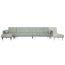 vidaXL világosszürke L-alakú bársony kanapéágy 275x140x70 cm