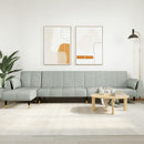 vidaXL világosszürke L-alakú bársony kanapéágy 275x140x70 cm