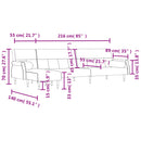 vidaXL fekete L-alakú bársony kanapéágy 271x140x70 cm