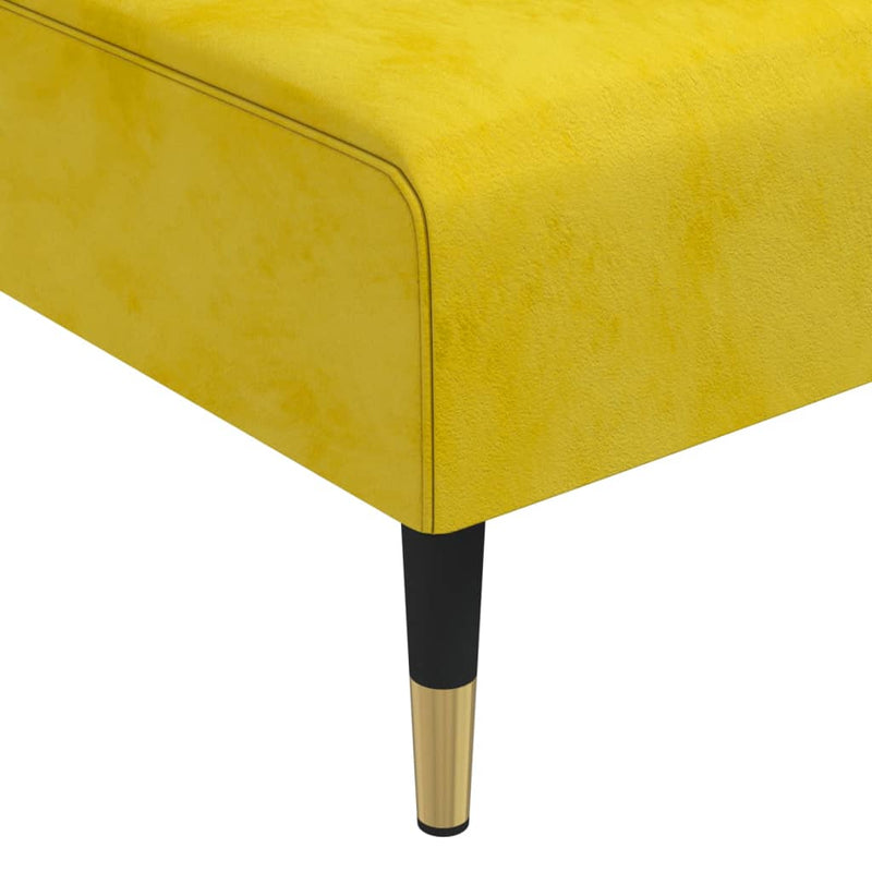vidaXL sárga L-alakú bársony kanapéágy 271x140x70 cm