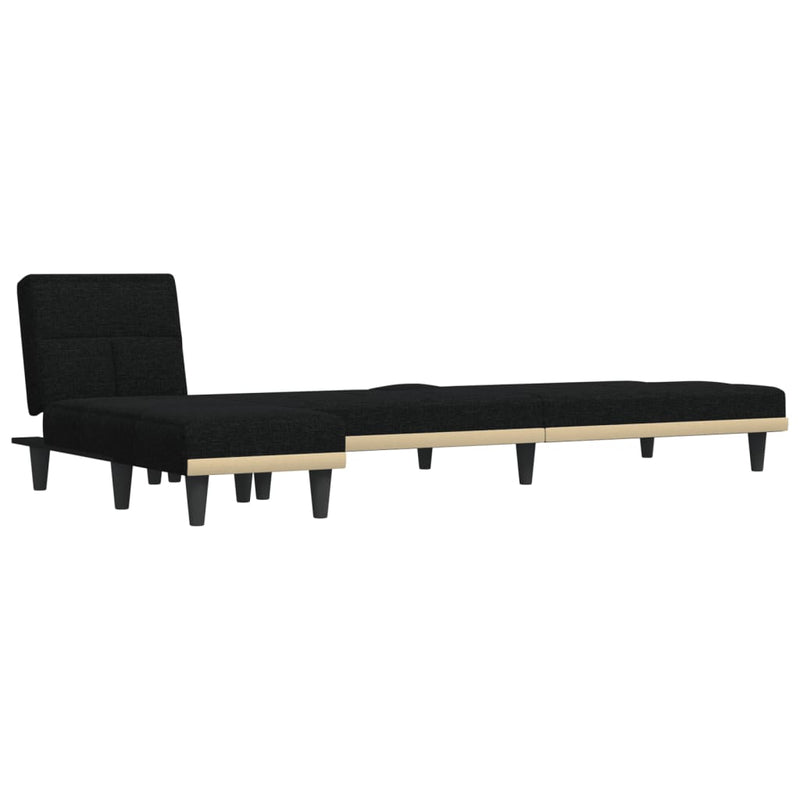 vidaXL fekete L-alakú szövet kanapéágy 255x140x70 cm