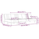 vidaXL világosszürke L-alakú bársony kanapéágy 255x140x70 cm