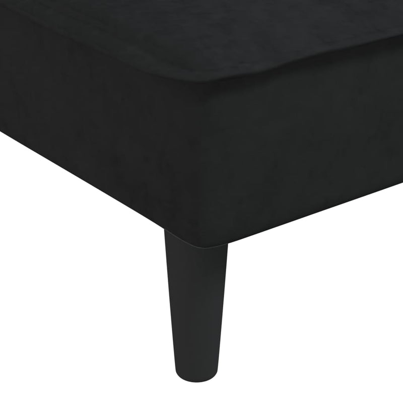vidaXL fekete L-alakú bársony kanapéágy 255x140x70 cm