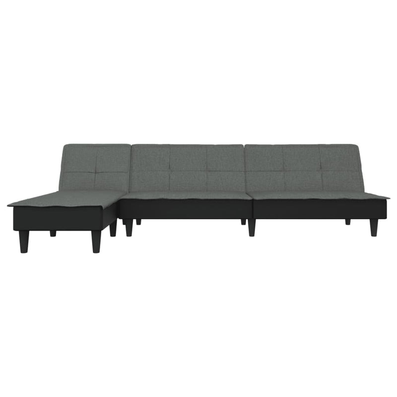 vidaXL sötétszürke L-alakú szövet kanapéágy 255x140x70 cm