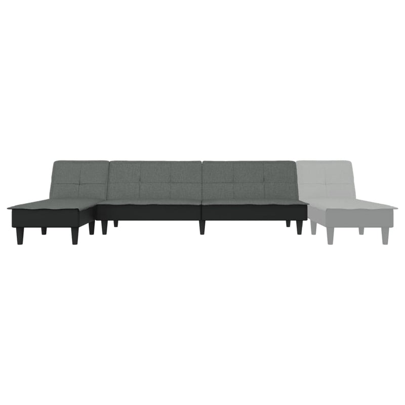 vidaXL sötétszürke L-alakú szövet kanapéágy 255x140x70 cm