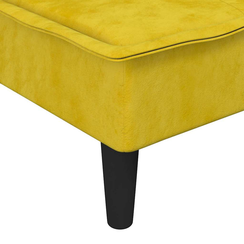 vidaXL sárga L-alakú bársony kanapéágy 255x140x70 cm