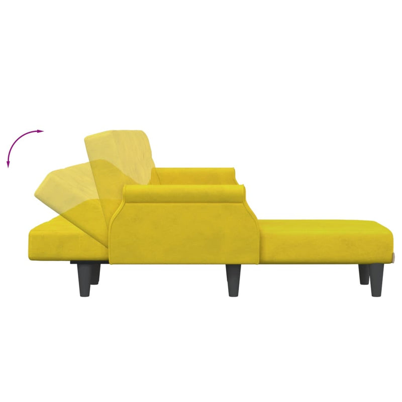 vidaXL sárga L-alakú bársony kanapéágy 271x140x70 cm