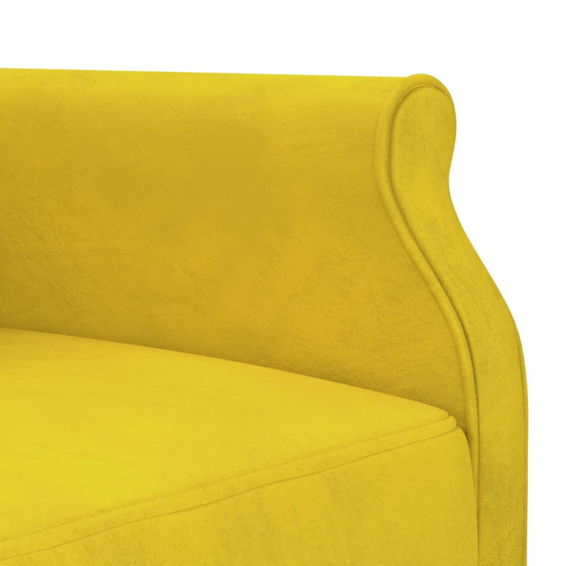 vidaXL sárga L-alakú bársony kanapéágy 271x140x70 cm