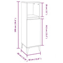 vidaXL 3 részes füstös tölgyszínű szerelt fa fürdőszobai szekrényszett