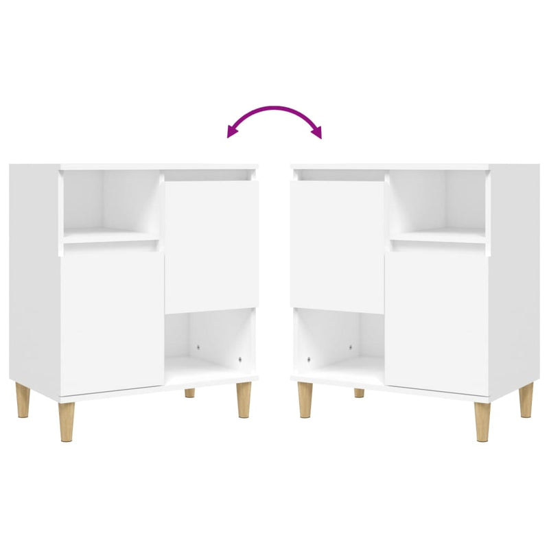 vidaXL 2 db fehér szerelt fa tálalószekrény 60 x 35 x 70 cm