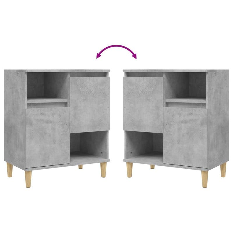 vidaXL 2 db betonszürke szerelt fa tálalószekrény 60 x 35 x 70 cm