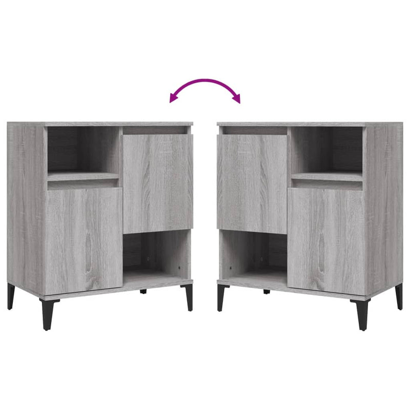 vidaXL 2 db szürke sonoma színű szerelt fa tálalószekrény 60x35x70 cm