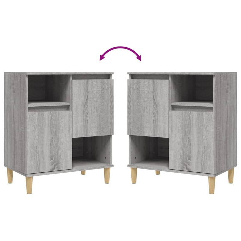 vidaXL 3 db szürke sonoma színű szerelt fa tálalószekrény 60x35x70 cm