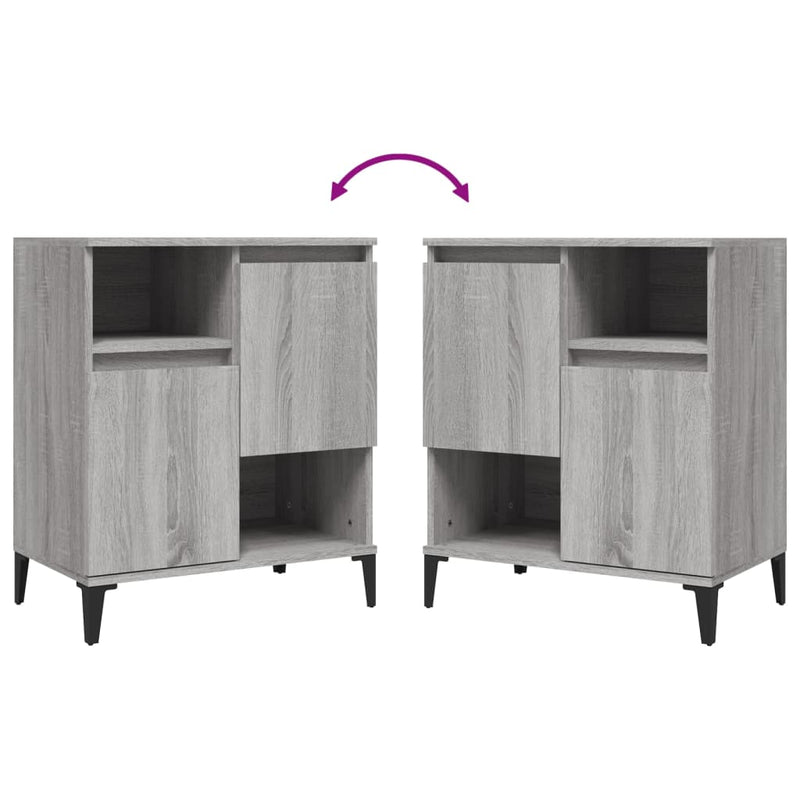 vidaXL 3 db szürke sonoma színű szerelt fa tálalószekrény 60x35x70 cm