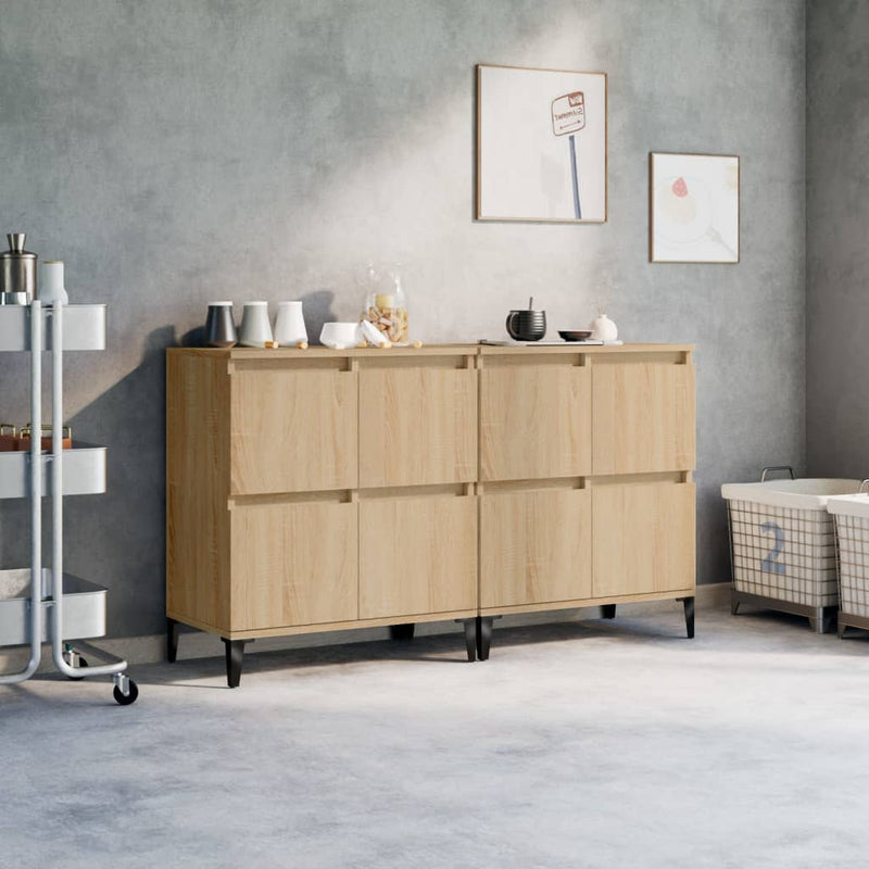 vidaXL 2 db sonoma tölgy színű szerelt fa tálalóasztal 60 x 35 x 70 cm