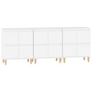 vidaXL 3 db fehér szerelt fa tálalószekrény 60 x 35 x 70 cm