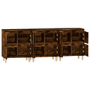 vidaXL 3 db füstös tölgy színű szerelt fa tálalószekrény 60x35x70 cm