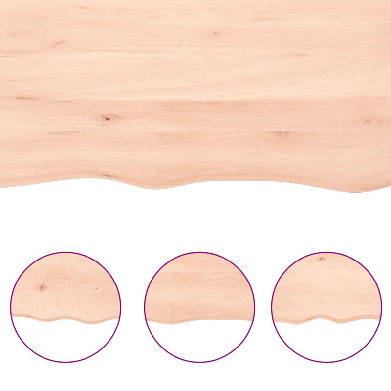 vidaXL kezeletlen tömör tölgyfa asztallap 60x60x(2-6) cm